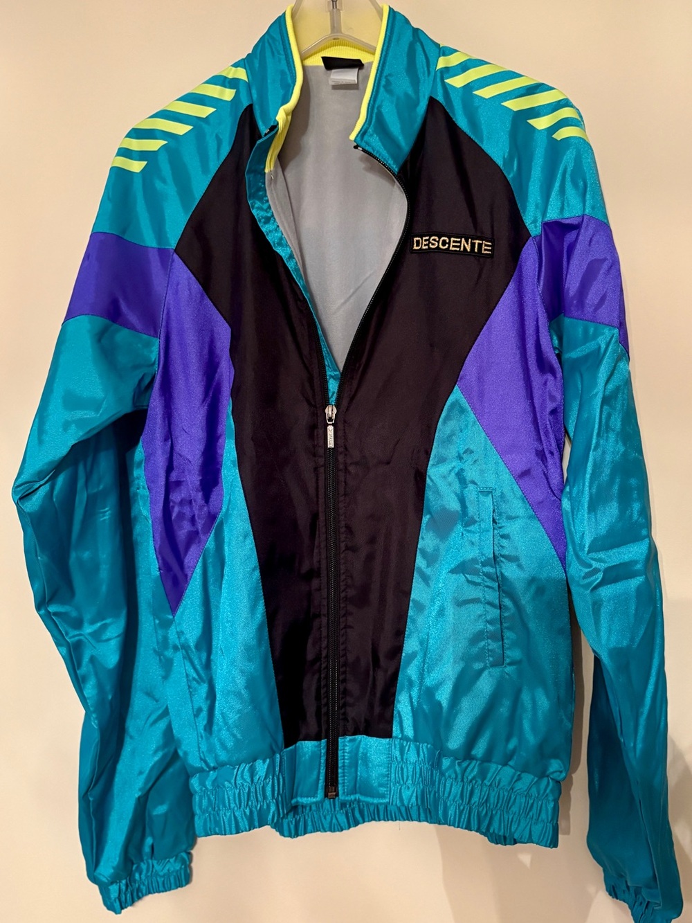 Vintage NWOT 90s Descente Color Block Nylon Lined Jacket